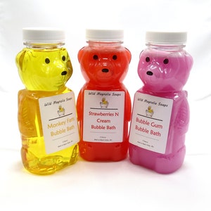 You Pick Bubble Bath You Choose Scent and Color Bath Time Fun Tub Bubbles Honey Bear Bottle Made in the USA image 2