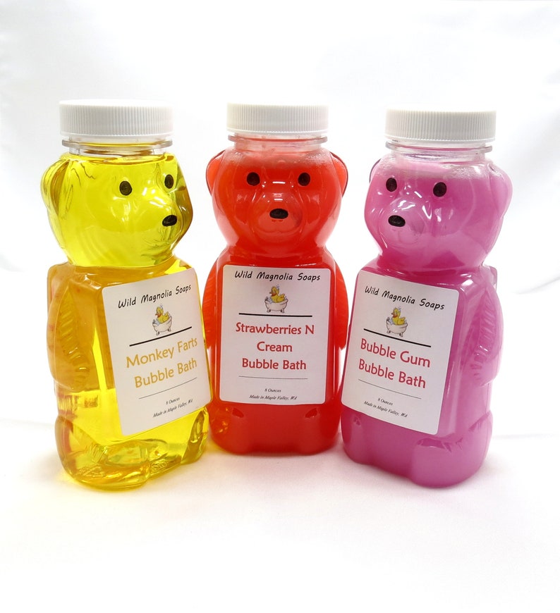 You Pick Bubble Bath You Choose Scent and Color Bath Time Fun Tub Bubbles Honey Bear Bottle Made in the USA image 2
