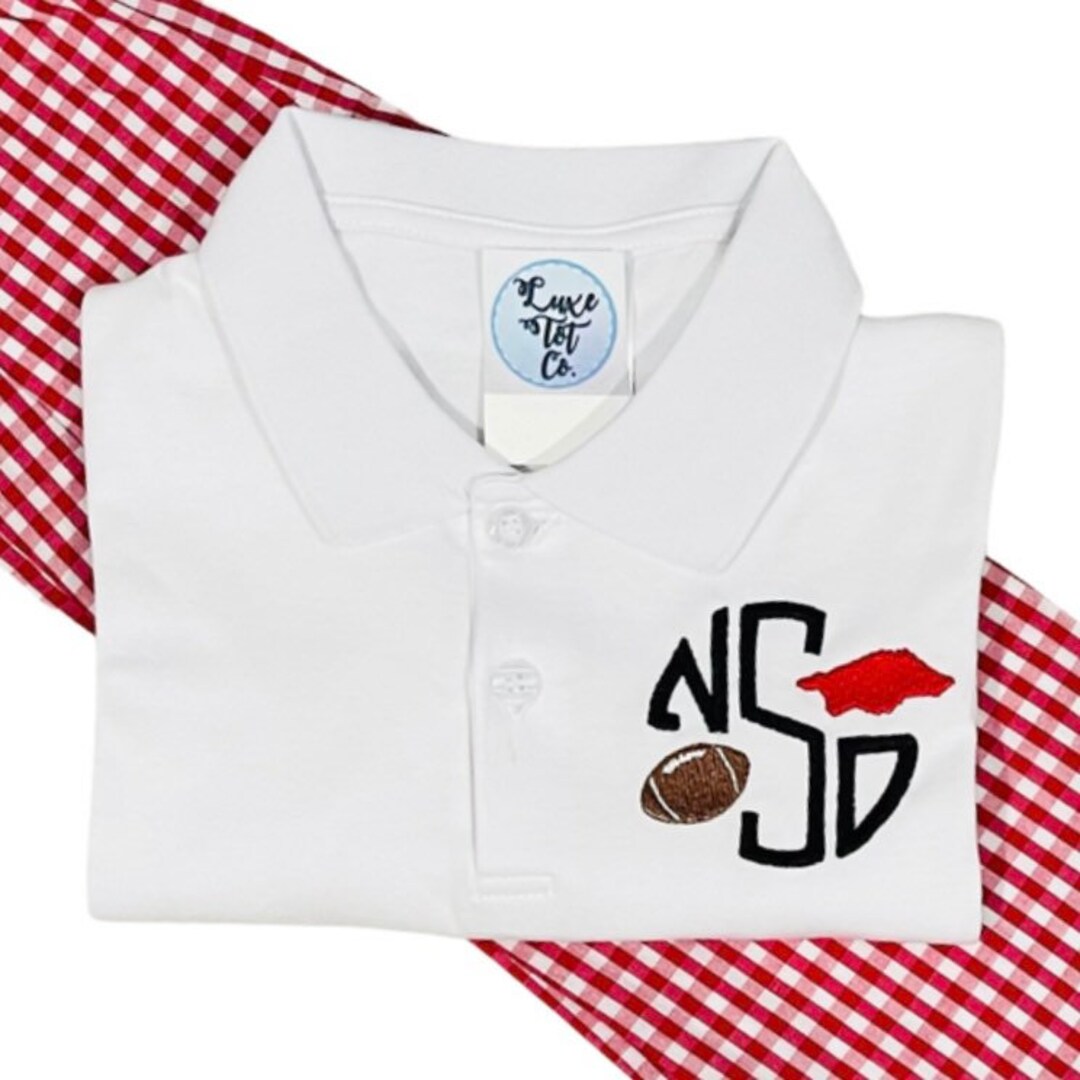 Razorback Football Monogram Polo Etsy
