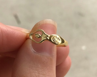 Fertility Goddess Ring • 14k Gold Vermeil  • Meaningful Motherhood Gift • Symbolic Talisman
