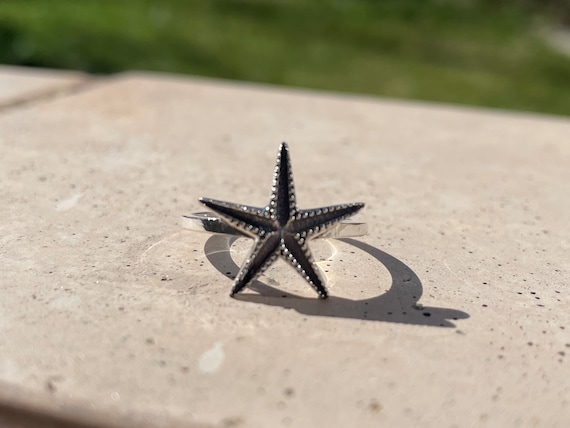 Sterling Silver Starfish Ring • Nautical Beach Jewelry
