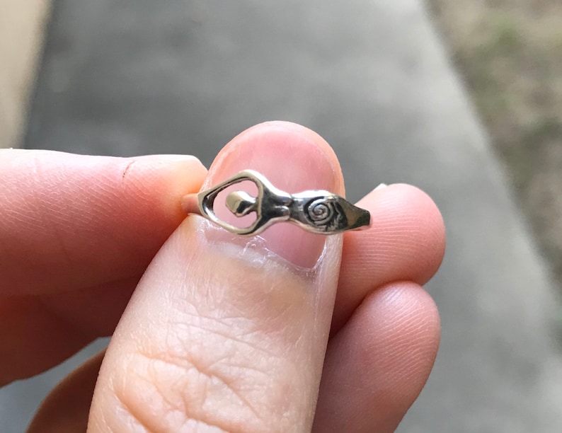 Bague déesse de la fertilité • Argent sterling 925 • Cadeau de maternité significatif • Support de FIV et talisman symbolique image 9