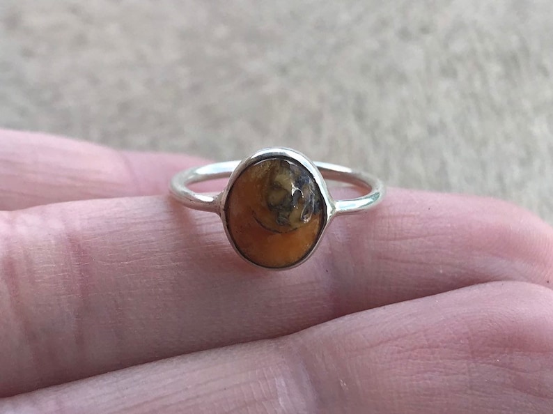 Natural Amber Dark Silver Sterling \u2022 Brown Stone Orange Raw Boho friend \u2022 Ring Sale Handmade \u2022 Wedding Engagement gift\u2022 Mothers Day GIft