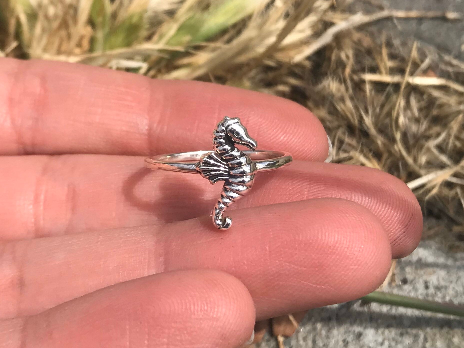 Silver Stackable Rings Ocean Silver Seahorse Ring Ocean Jewelry Dainty Stacking | Etsy