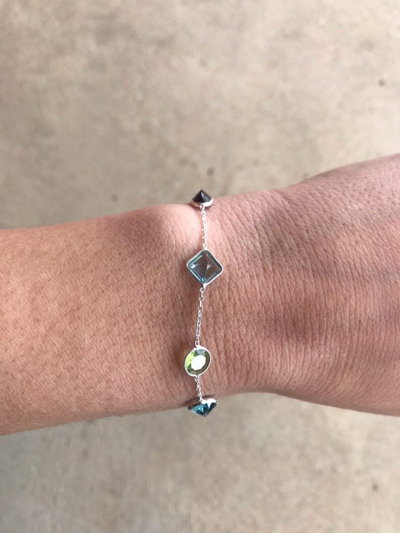 Fine Jewelry Elegant Bracelet Topaz Bracelet Minimalist Faceted Bracelet Sale Garnet Bracelet Gemstone Bracelet Multistone Bracelet