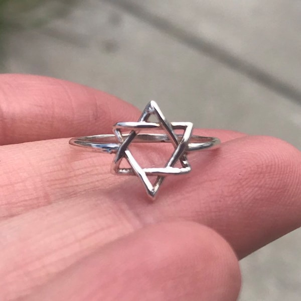 Star of David Sterling Silver Jewish Jewelry • Six Wings Kabbalistic Unisex Religious •   Ring Sale High quality • Mothers Day Gift