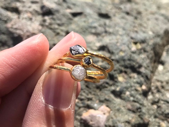 Uncut gemstone engagement ring deals