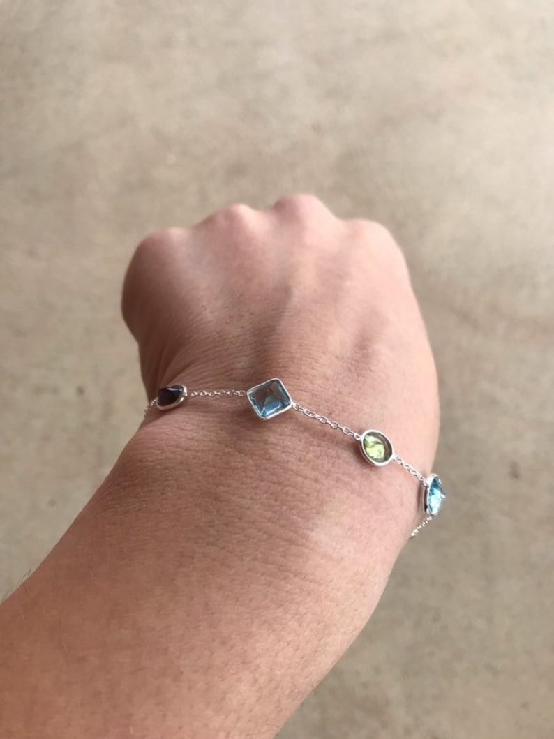 Fine Jewelry Elegant Bracelet Topaz Bracelet Minimalist Faceted Bracelet Sale Garnet Bracelet Gemstone Bracelet Multistone Bracelet
