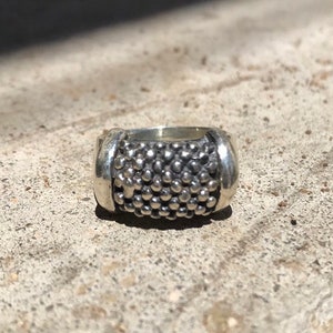 Sterling SilverSize 7.5StatementFashionWide SilverChunky Silver Ring, Big Silver Ring, Indian Style Ring • Mothers Day Gift