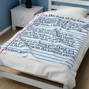 Love Letter Velvet Plüschdecke, Valentinstag Geschenk für Geburtstag, Jubiläum, gemütlicher Überwurf, romantisches Wohndekor, Geschenk für Sie und Ihn