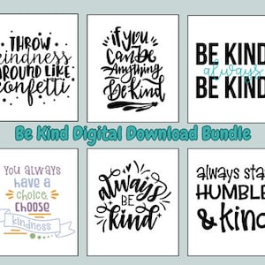 Sea amable, paquete de descarga instantánea de bondad, PNG, SVG, paquete de diseño 6