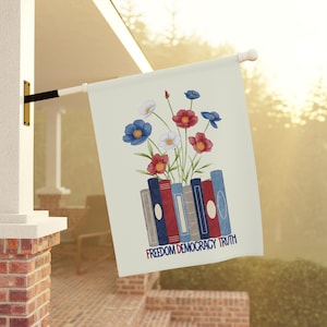 FDT Garden Flag, Anti Trump Garden Flag, Freedom Democracy Truth, Resist Political Yard Sign, Liberal, Democrat Outdoor Decor