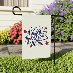 Anti-Trump Garden Flag, Subtle FDT Banner, Freedom Democracy Truth, Garden & House Banner, Decorative Yard Flag, Patriotic Home Garden Decor