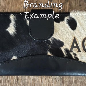 Handmade Genuine Cowhide and Leather Wallet. Personalized Branding Available. 画像 4