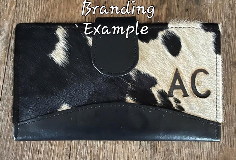 Handmade Genuine Cowhide and Leather Wallet. Personalized Branding Available. 画像 4