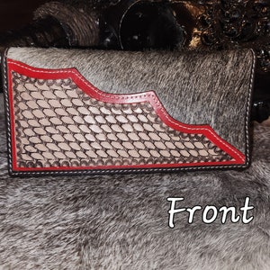 Cowhide and Leather Tooled Wallet