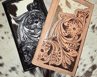 Cowhide Bifold Wallet | Western Men Wallet Cowboy Style | Genuine ...