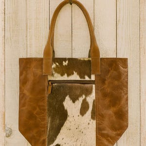 Cowhide and Genuine Leather Tote