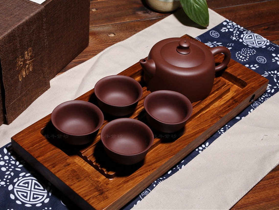 Handmade Yixing Zisha Clay Tea Set Serving Tray Teapot With Etsy