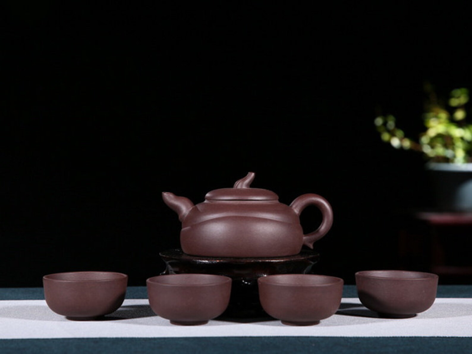 Handmade Yixing Zisha Clay Tea Set Teapot With Four Teacups Etsy