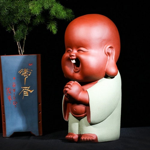 Handmade Yixing Zisha Clay Tea Pet shops Little Buddha FJ1089