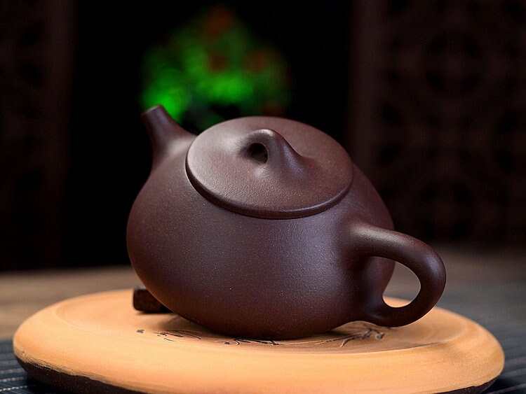 Tetera de 6.4 fl oz tradicional Yixing de arcilla morada, tetera de mineral  crudo Zhu con filtro de barro, tetera de té chino Zisha suministros de té