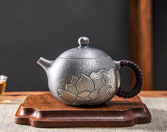 Pure Silver 999 Handmade Teapot 245ml F4690