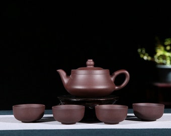 Handmade Yixing Zisha Clay Tea Set Teapot With Four Teacups FA048 330ml