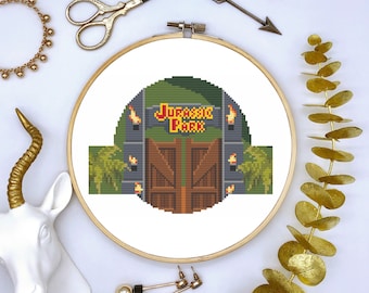 Welcome to Jurassic Park Cross Stitch Pattern PDF Download