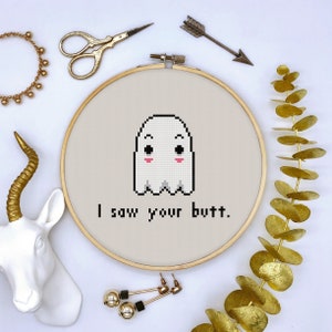 I Saw Your Butt Cross Stitch Pattern PDF Download