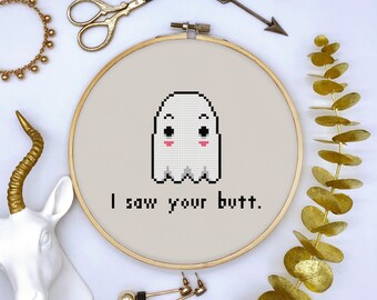 I Saw Your Butt Cross Stitch Pattern PDF Download