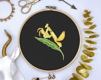 Orchid Mantis Cross Stitch Pattern PDF Download