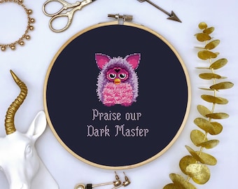 Praise Our Dark Master Furby Cross Stitch Pattern PDF Download