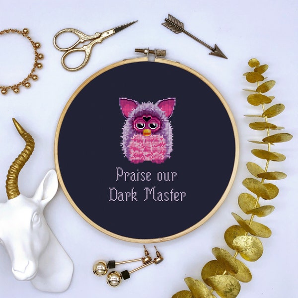 Praise Our Dark Master Furby Cross Stitch Pattern PDF Download