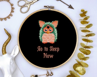 Go to Sleep Now Furby Cross Stitch Pattern PDF Download