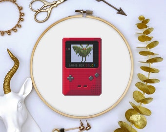 Game Boy Color Mothman Cross Stitch Pattern PDF Download