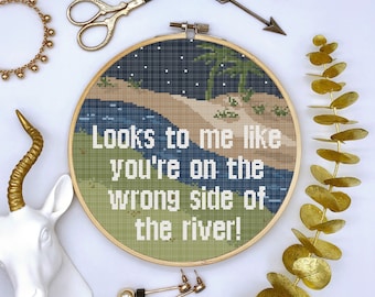 The Mummy Wrong Side of the River Cross Stitch Pattern PDF Download