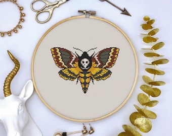 Death's Head Moth Cross Stitch Pattern PDF Download