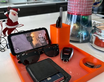 Colorful Square Catch All Tray, Phone Stand, Coin Holder, Pen Organizer