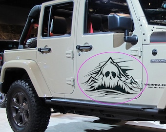 Montagne e Skull Tree Door Side Wrangler Rubicon Recon Decal Sticker