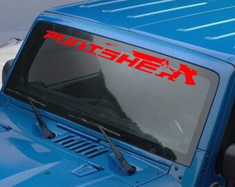 Adesivo per parabrezza Punisher Gun Wrangler JK TJ YJ