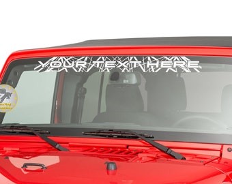 Il tuo testo qui Wrangler Rubicon Recon Decal Sticker Parabrezza Banner JK TJ YJ