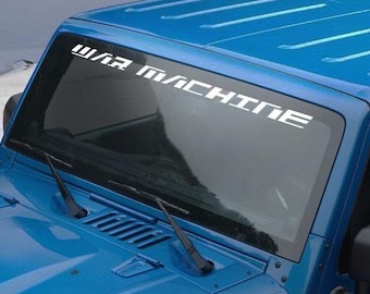 War Machine Wrangler Decal Adesivo Parabrezza Banner JK TJ YJ