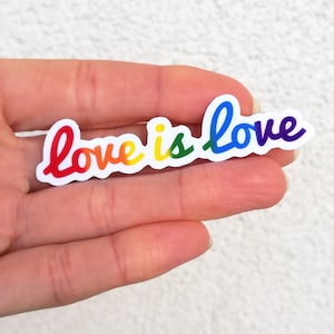 LGBTQ-sticker liefde is liefde, regenboog trots waterdicht vinyl schattige sticker