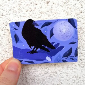 Raven Crow Vollmond Gothic Wasserdicht Vinyl Aufkleber Halloween Dekor für Laptop oder Wasserflasche und Becher
