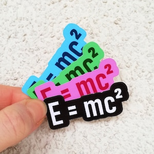 Pegatinas de vinilo impermeables E=mc2 para portátiles, pegatinas de física, equivalencia masa-energía, calcomanías matemáticas para botellas de agua.