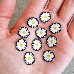 10 MINI Gänseblümchen Aufkleber, Blumenmädchen Vorschlag, wasserdichter Laptop Aufkleber Wasserflasche Aufkleber, kleine Geschenke für Scrapbook/Album