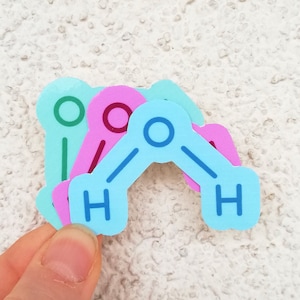 Sticker pour ordinateur portable Hydrate H2O water structure chimique vinyle