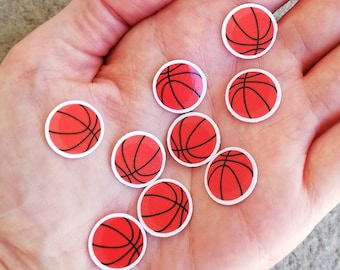 10 MINI Basketball stickers pack, basketball decals, waterproof vinyl laptop sticker sports water bottle decal