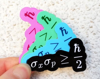 Quantum mechanics uncertainty principle sticker, waterproof science vinyl laptop stickers, mathematical formula, math decal physics gift